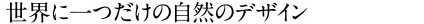 世界に一つだけの自然のデザイン