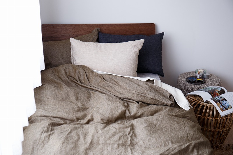 自然素材のベッドリネン