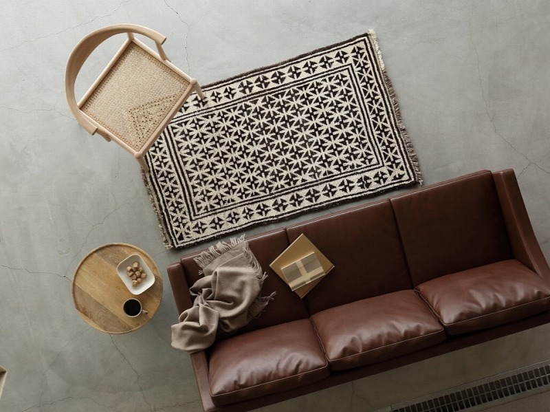 リビングにヴィンテージラグ